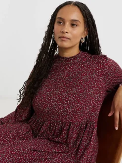 Simply Be Light Red Supersoft Midi Dress