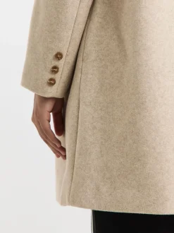 Simply Be Natural Longline Faux Wool Coat