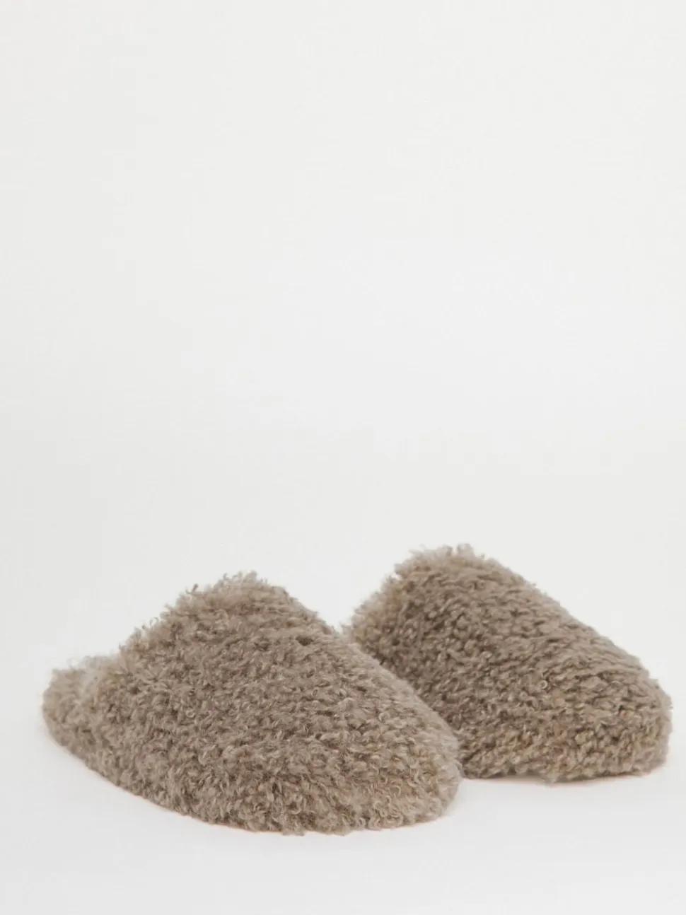Simply Be Natural Shaggy Fur Mule Slippers