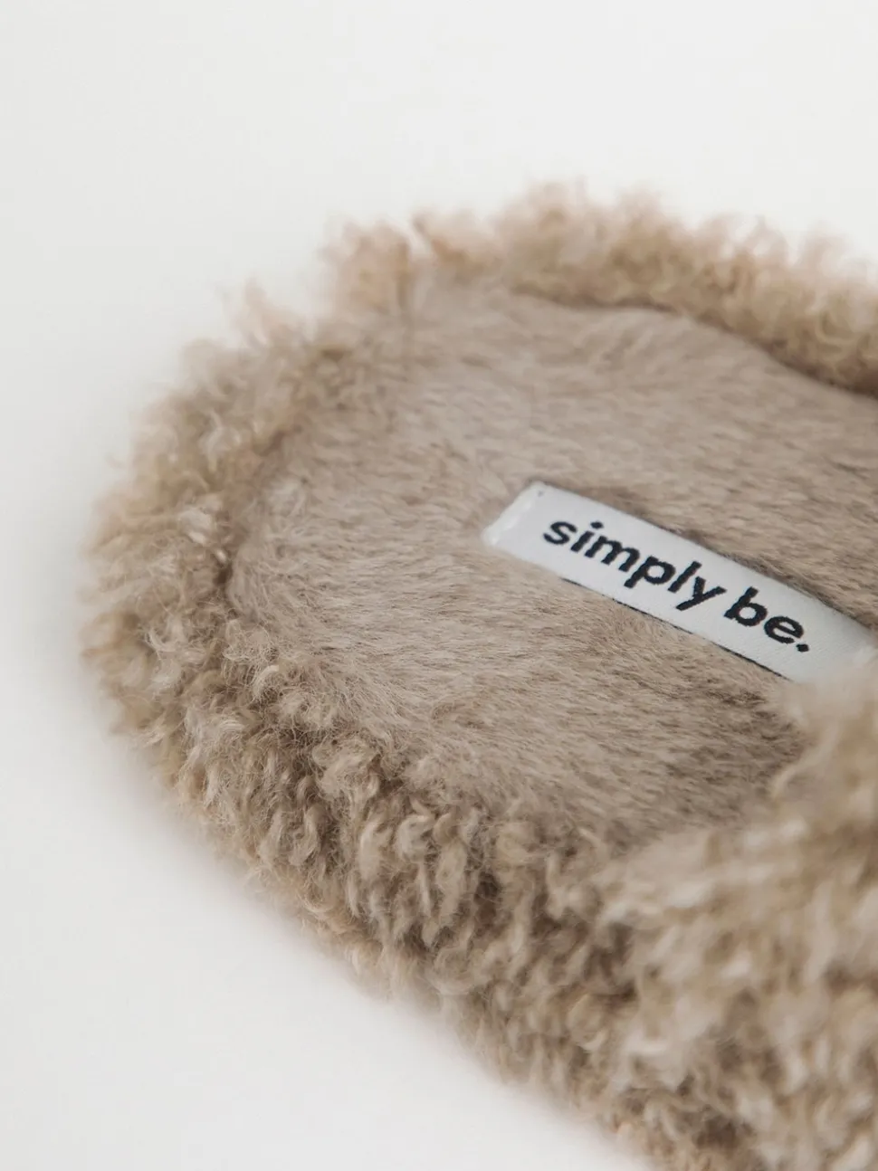 Simply Be Natural Shaggy Fur Mule Slippers