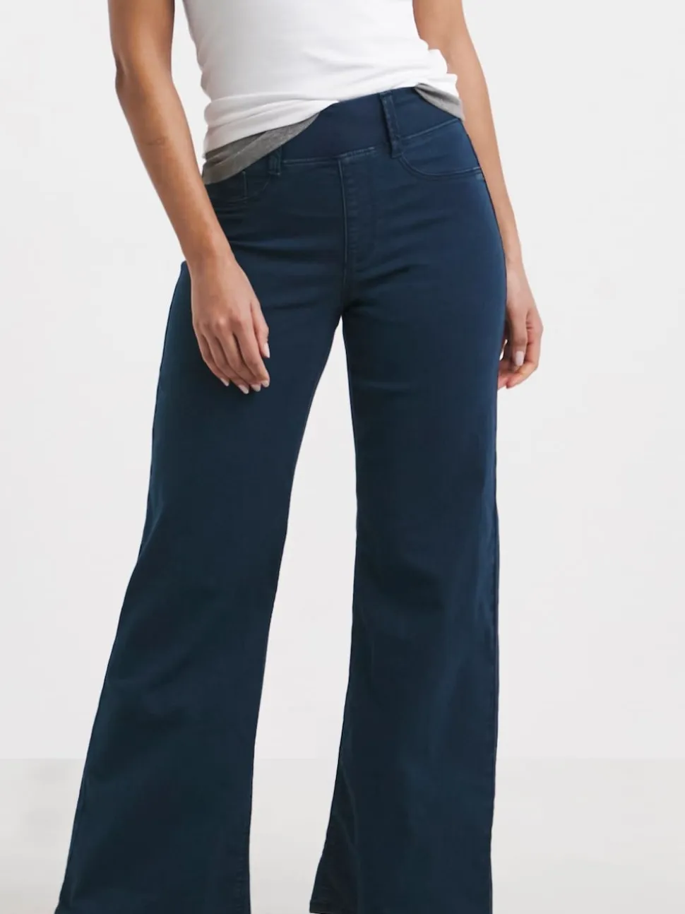 Simply Be Navy Blue Wide Leg Jeggings