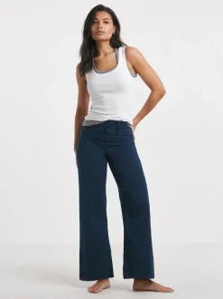 Simply Be Navy Blue Wide Leg Jeggings