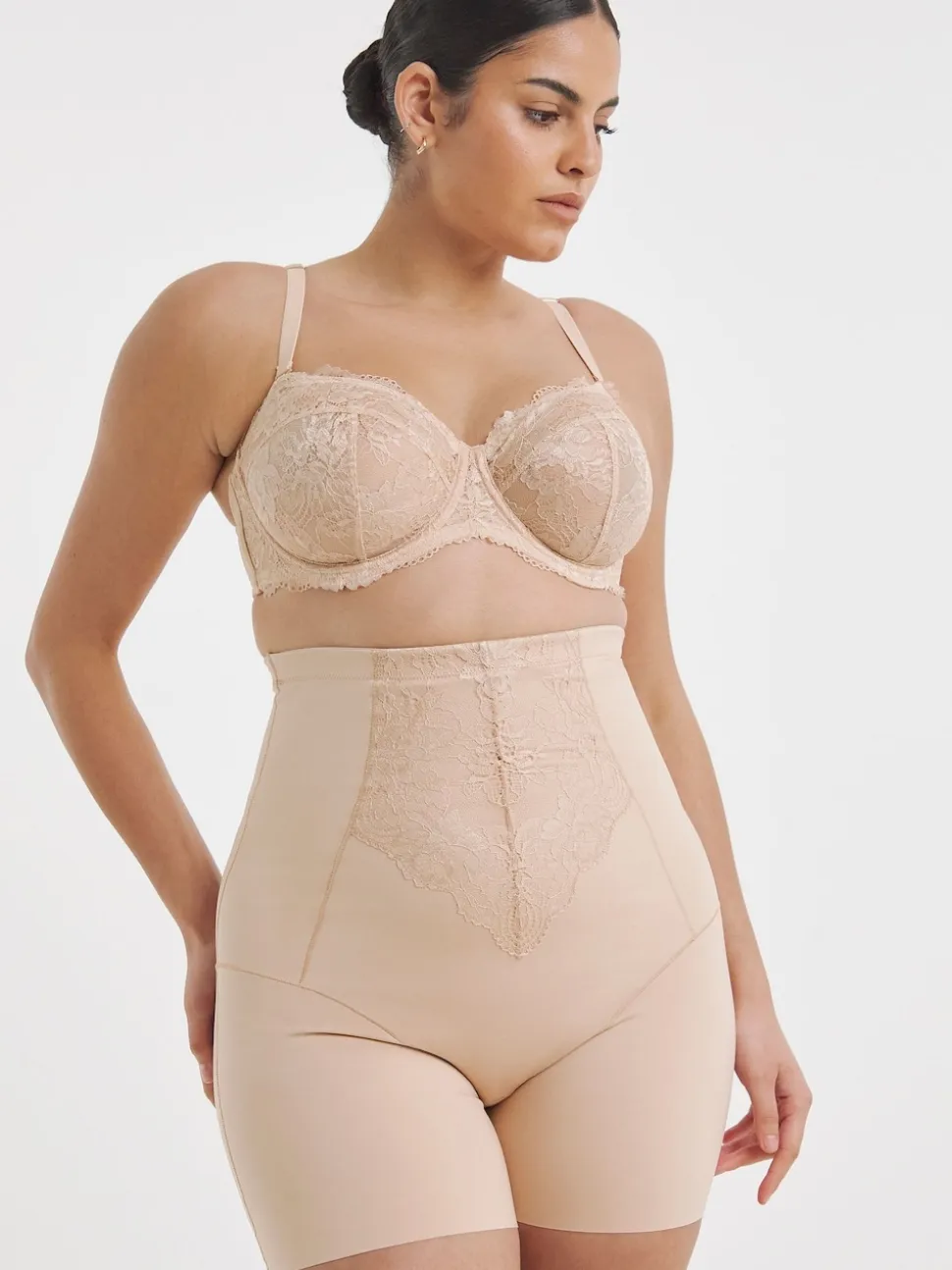 Simply Be Pink Magisculpt Ella Lace Thighshaper Frim Control Shapewear & solutions