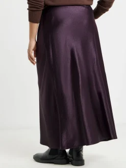 Simply Be Purple Satin Maxi Skirt