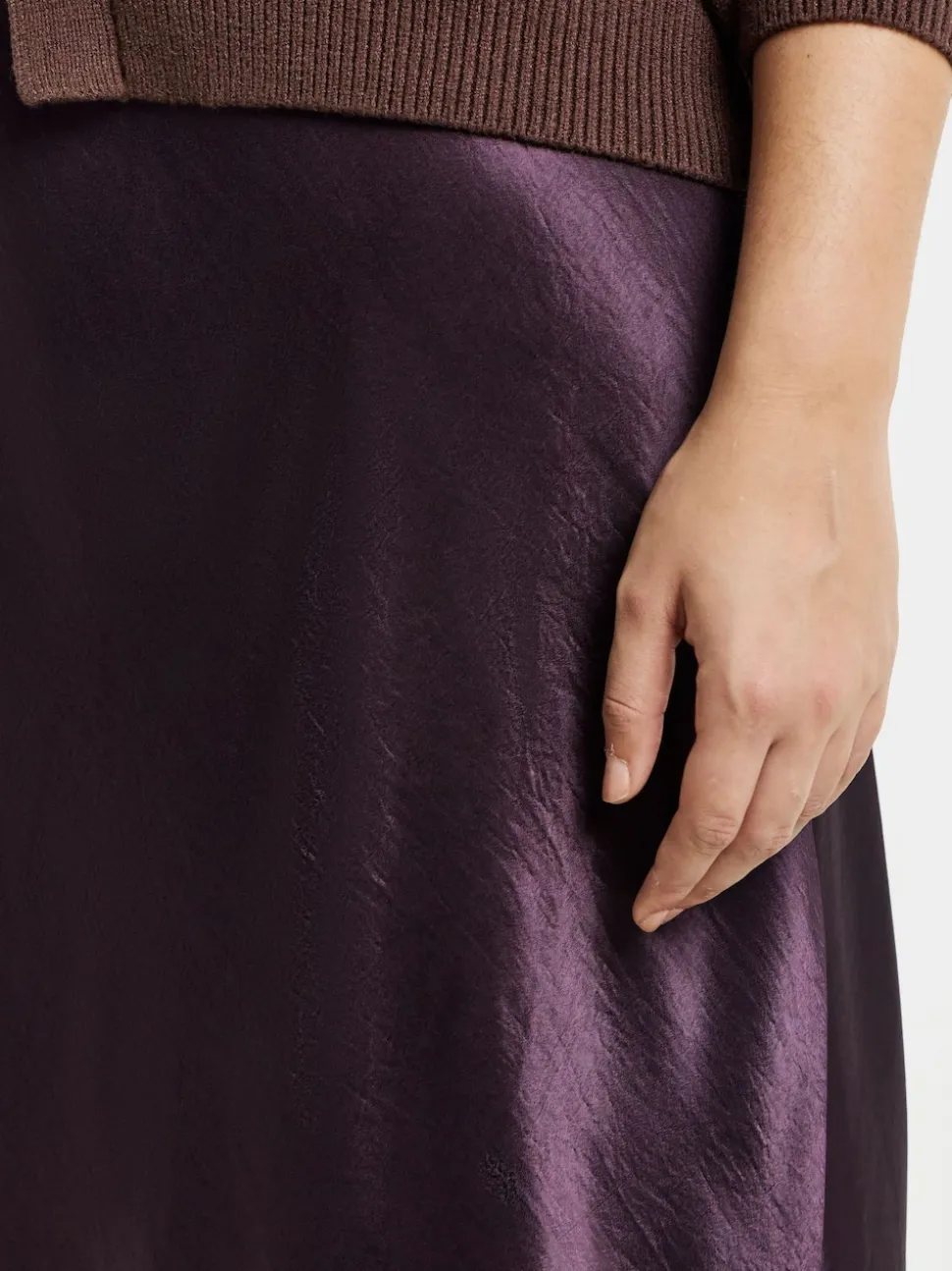 Simply Be Purple Satin Maxi Skirt