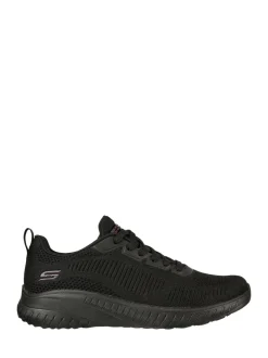 Skechers Black Chrome Womens Bobs Squad Chaos Face Off Trainers