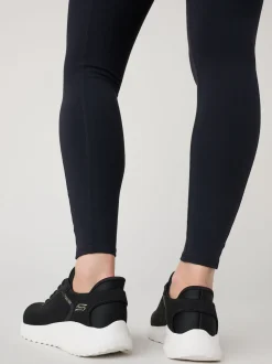 Skechers Black/ White BOBS Sport Squad Chaos Slip In Trainers
