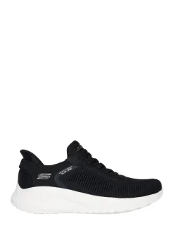Skechers Black/ White BOBS Sport Squad Chaos Slip In Trainers