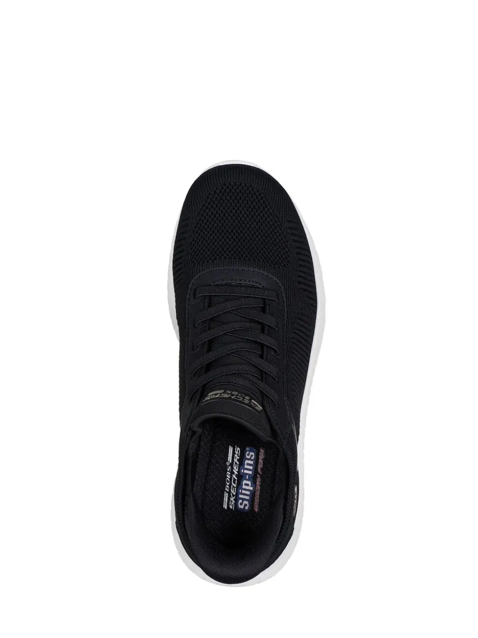 Skechers Black/ White BOBS Sport Squad Chaos Slip In Trainers