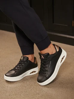 Skechers Black Womens Uno Court Trainers