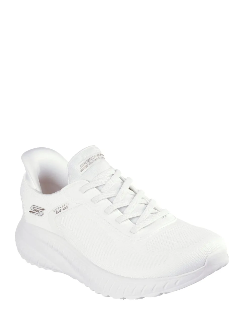 Skechers Chalk White BOBS Sport Squad Chaos Slip In Trainers