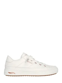 Skechers White PU Arch Fit Arcade Womens Trainers