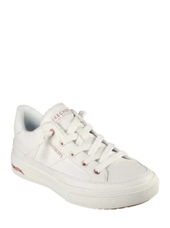 Skechers White PU Arch Fit Arcade Womens Trainers