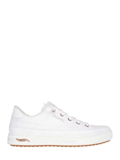 Skechers White Canvas Standard Fit Arch Fit Arcade Womens Trainers