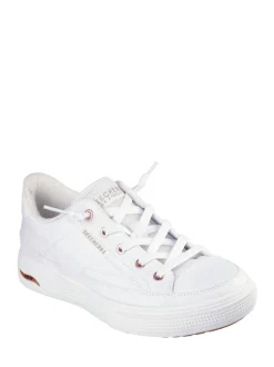 Skechers White Canvas Standard Fit Arch Fit Arcade Womens Trainers
