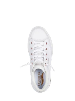 Skechers White Canvas Standard Fit Arch Fit Arcade Womens Trainers