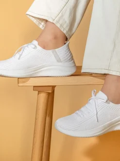 Skechers White Slip-ins: Ultra Flex 3.0 Brilliant Trainers
