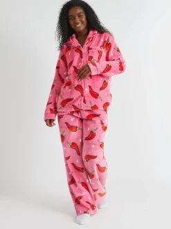 Skinnydip White Chilli Sparkle Twosie Fleece Pyjamas Set