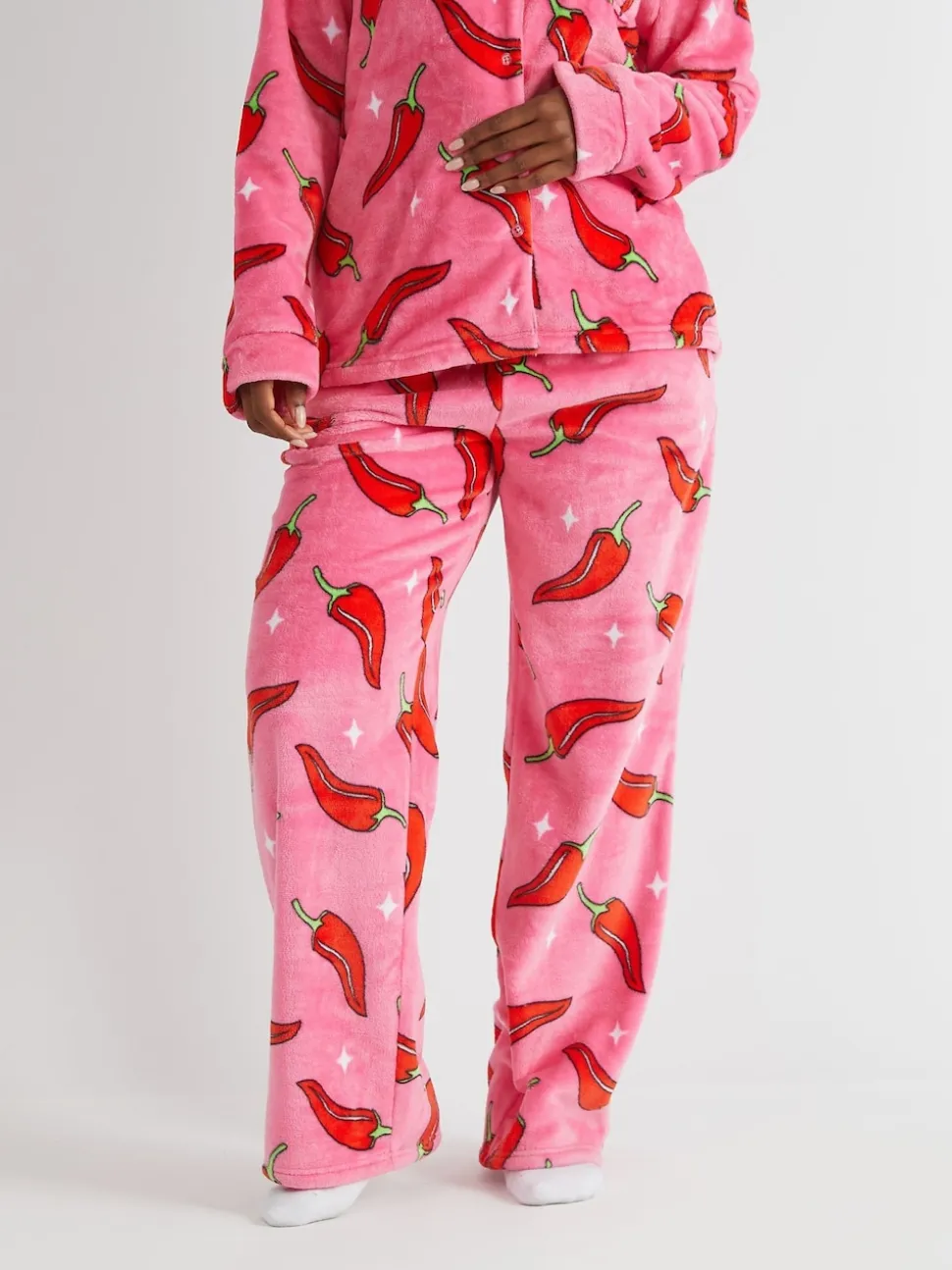Skinnydip White Chilli Sparkle Twosie Fleece Pyjamas Set