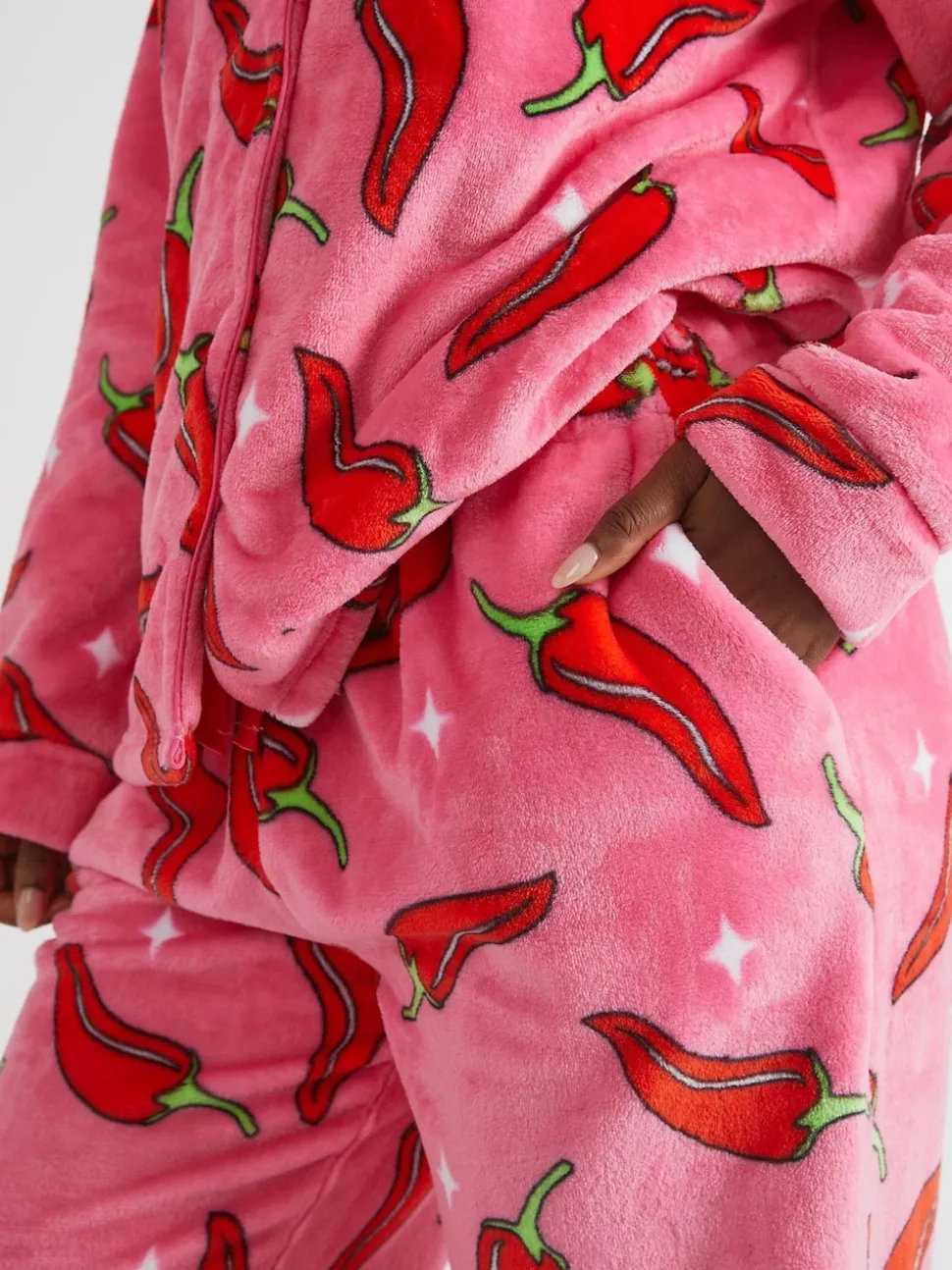 Skinnydip White Chilli Sparkle Twosie Fleece Pyjamas Set