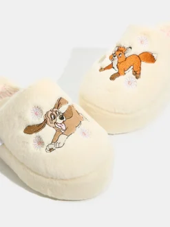 Skinnydip White Disney Fox and The Hound Slippers