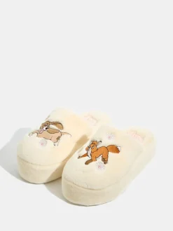 Skinnydip White Disney Fox and The Hound Slippers