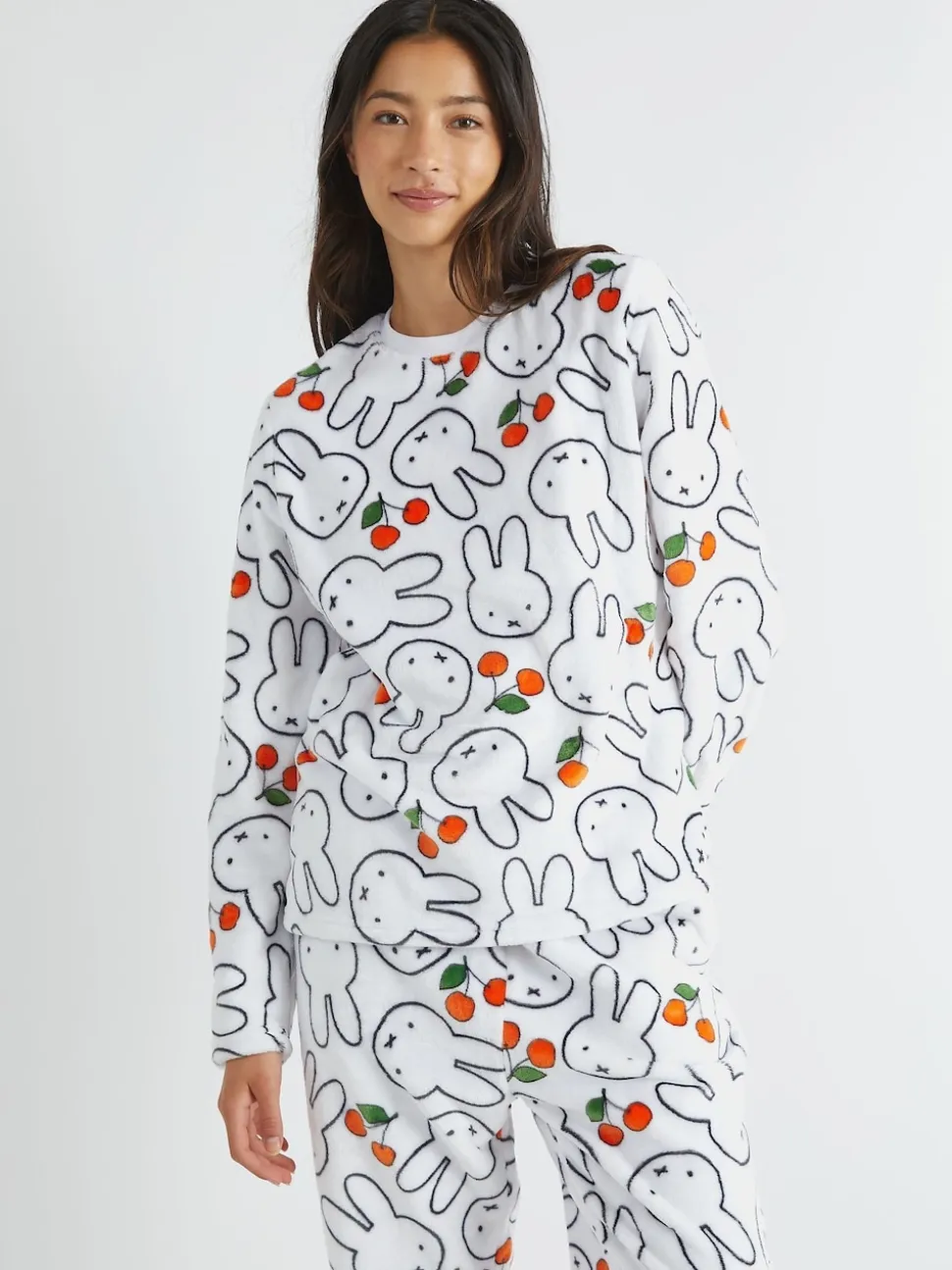 Skinnydip White Miffy x Cherry Fleece Pyjamas Set