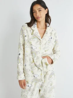 Skinnydip White Peanuts x Skinnydip Snoopy Rainbow Fleece Pyjamas Set
