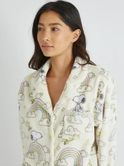 Skinnydip White Peanuts x Skinnydip Snoopy Rainbow Fleece Pyjamas Set