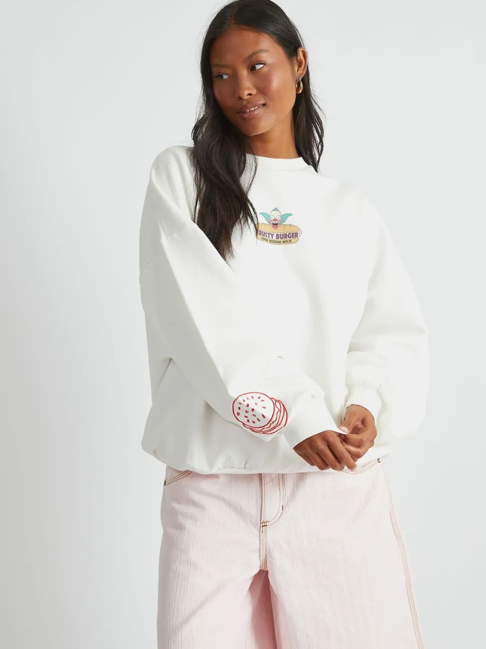 Skinnydip White The Simpsons x Krusty Burger Sweatshirt