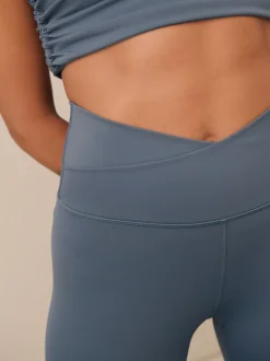 Slate Blue Balance Wrap Front Yoga Leggings