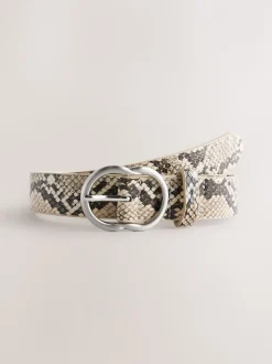 Snake Print Regular PU Belt