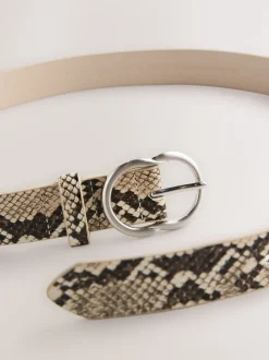 Snake Print Regular PU Belt