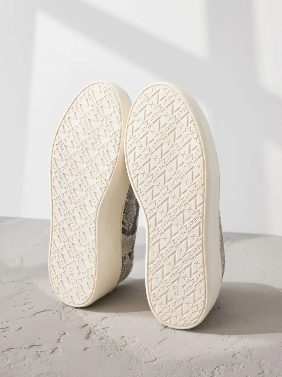 Snake Slip On Signature Leather Chunky Wedge Platform Trainers