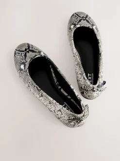 Snake Standard/Wide Fit Ballerina Shoes
