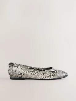 Snake Standard/Wide Fit Ballerina Shoes