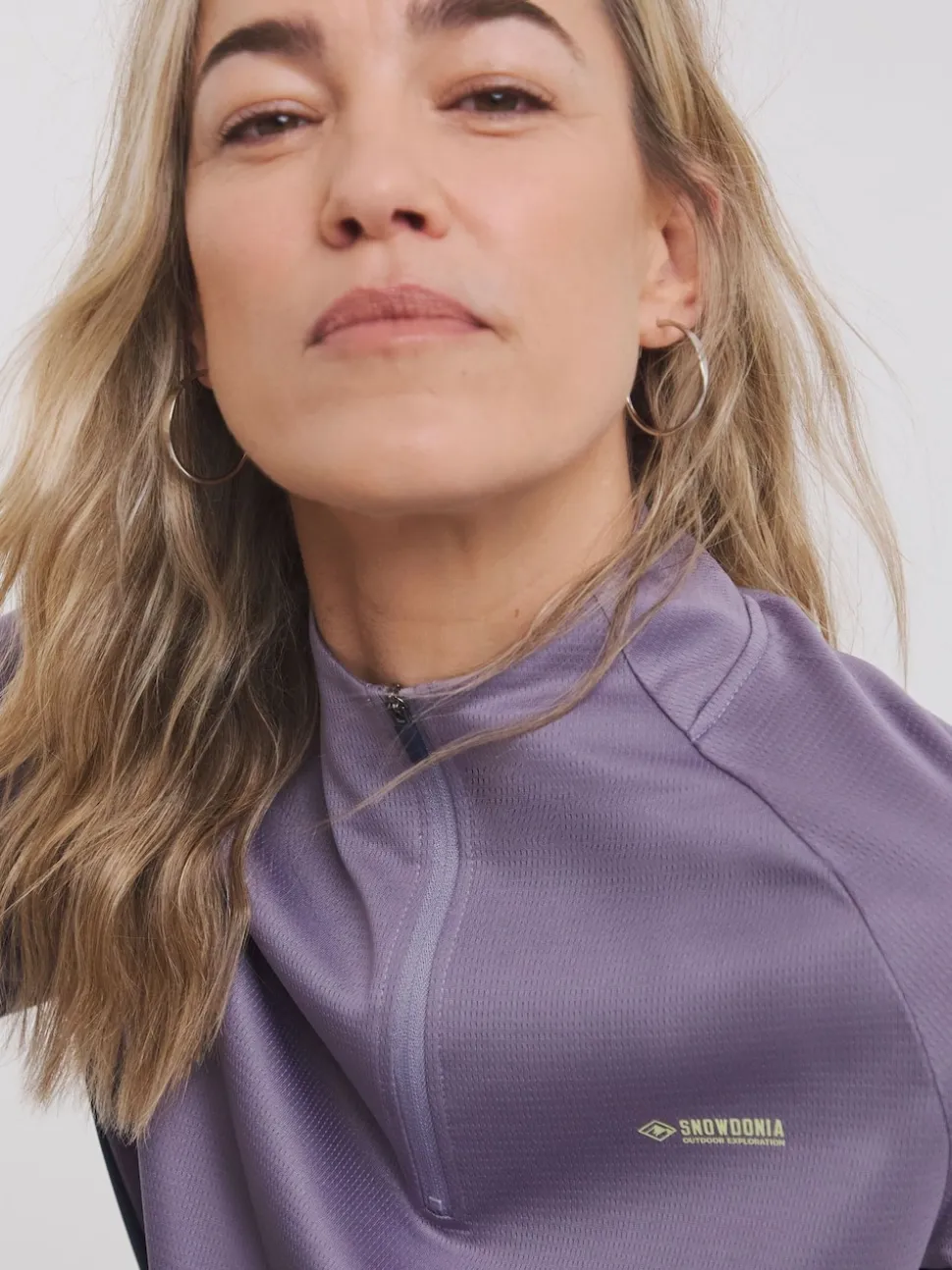 Snowdonia Purple Base Layer Quarter Zip Neck Top