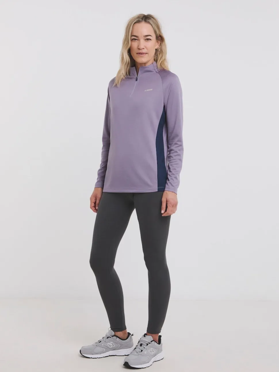 Snowdonia Purple Base Layer Quarter Zip Neck Top