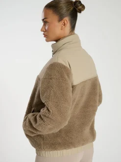 South Beach Brown Borg Zip-Up Padded Jacket