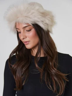 South Beach Brown Faux Fur Hat And Glove Set