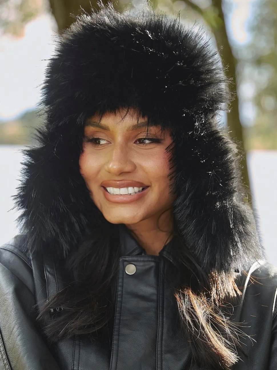 South Beach Green Faux Fur Ski Trapper Hat