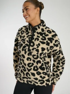 South Beach Natural Borg Quarter Zip Jacket
