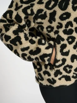 South Beach Natural Borg Quarter Zip Jacket