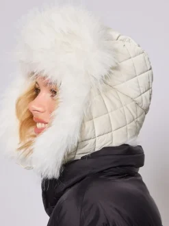 South Beach White Faux Fur Ski Trapper Hat