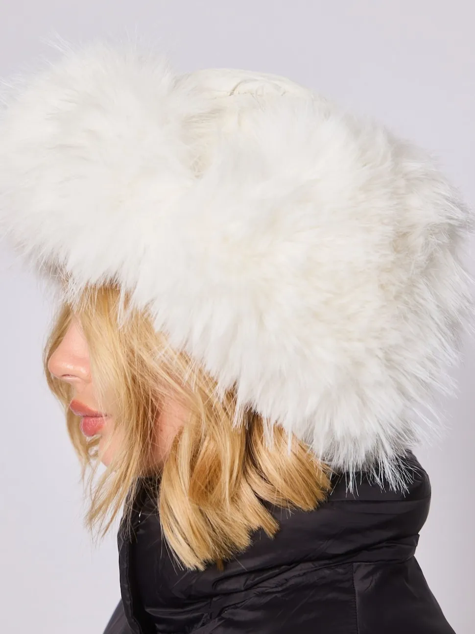 South Beach White Faux Fur Ski Trapper Hat