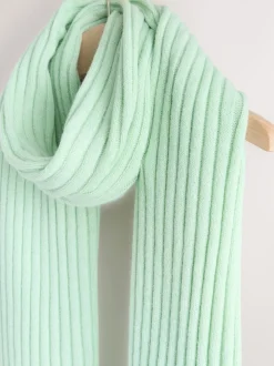 Spearmint Ribbed Ribbed Knit Scarf
