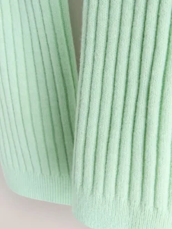 Spearmint Ribbed Ribbed Knit Scarf