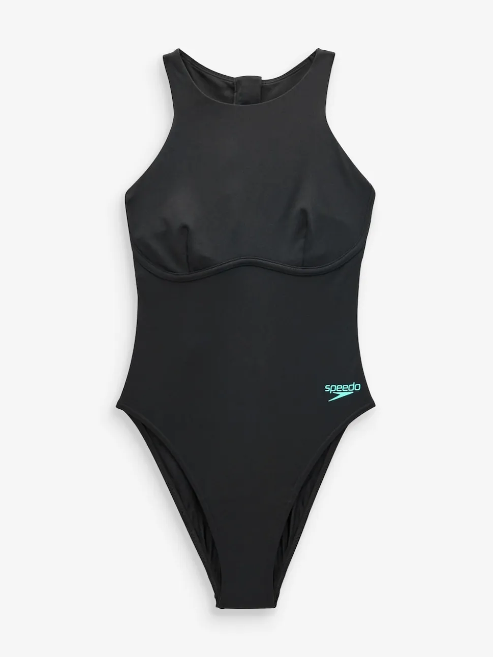 Speedo Black Racer Zip Swimsuit with Built in Swim Bra