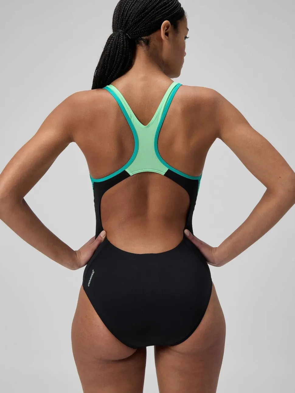 Speedo Blue Placement Laneback Swimsuit