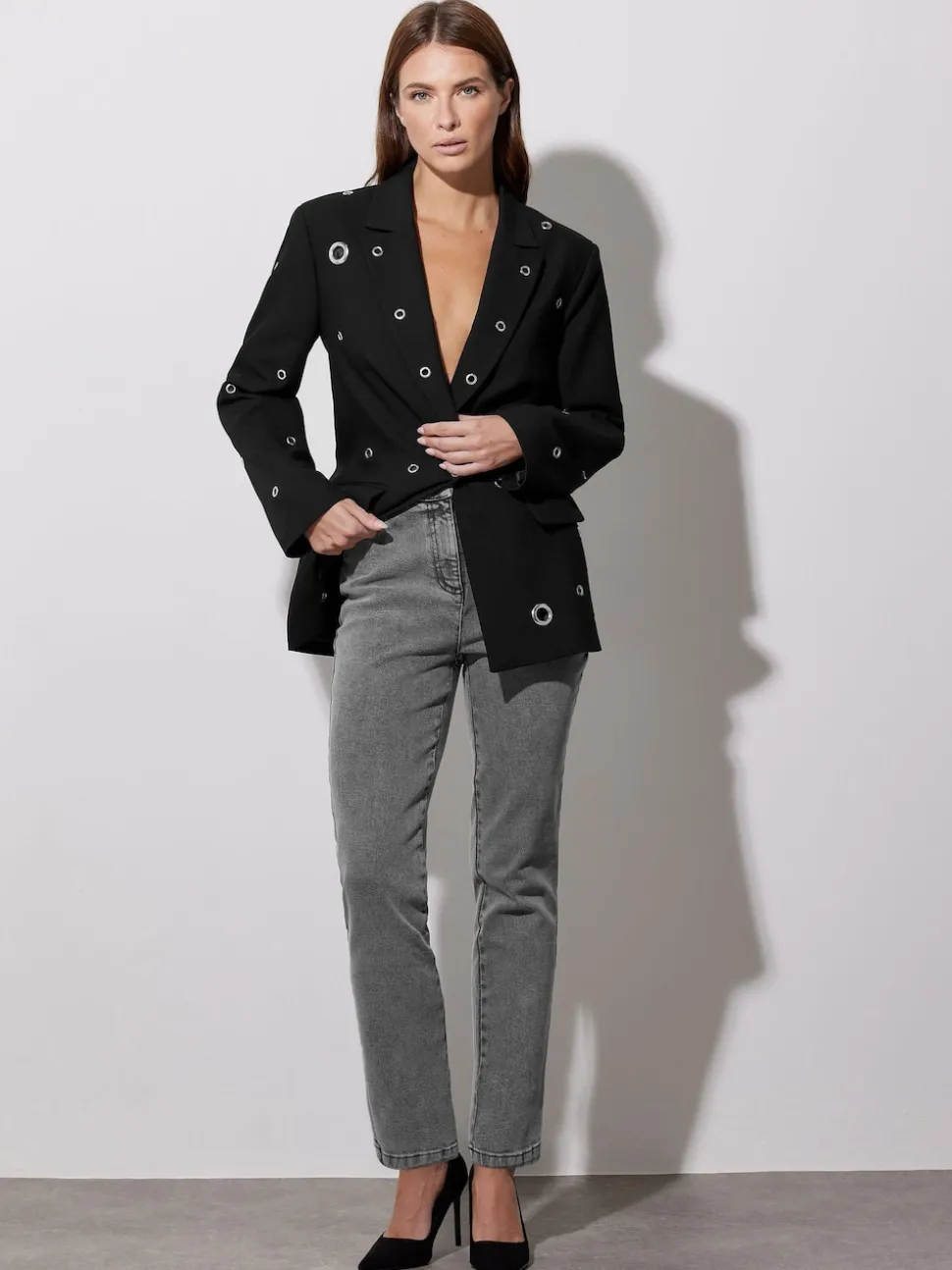 Star by Julien MacDonald Black Eyelet Blazer Jacket